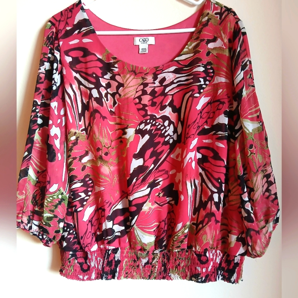 Cato Size 18/20W Black Pink Top